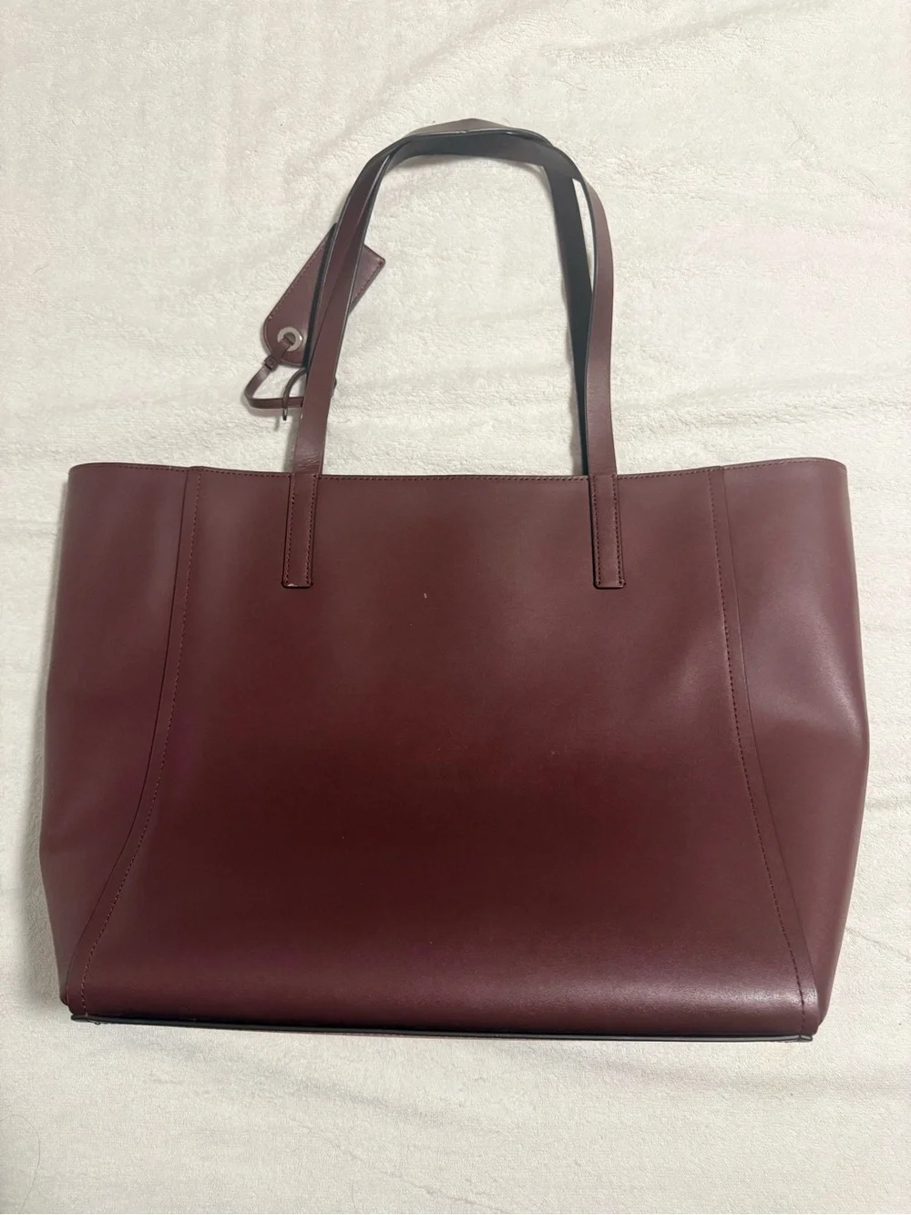 Kate Spade Wine Red Leather Tote with Front Pocket